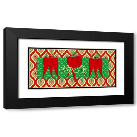 Chili Fiesta Panel III Black Modern Wood Framed Art Print with Double Matting by Metz, Andi