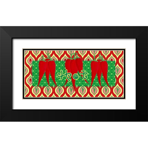 Chili Fiesta Panel III Black Modern Wood Framed Art Print with Double Matting by Metz, Andi