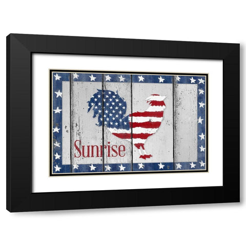 Patriotic Sunrise Black Modern Wood Framed Art Print with Double Matting by Edwins, Hugo