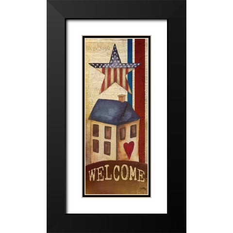 Welcome Home America I Black Modern Wood Framed Art Print with Double Matting by Medley, Elizabeth