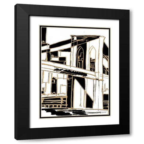 Tenement Brooklyn Black Modern Wood Framed Art Print with Double Matting by Biscardi, Nicholas
