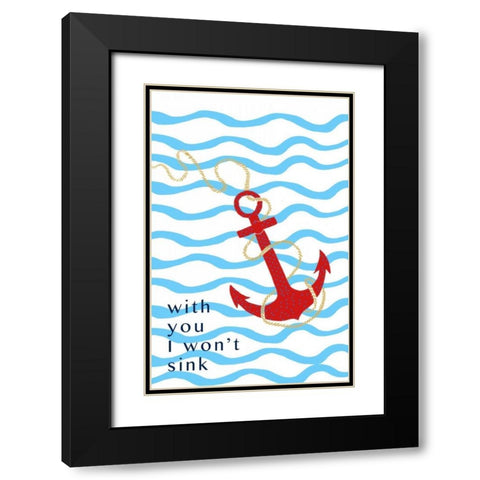 Sweet Anchor I Black Modern Wood Framed Art Print with Double Matting by Biscardi, Nicholas