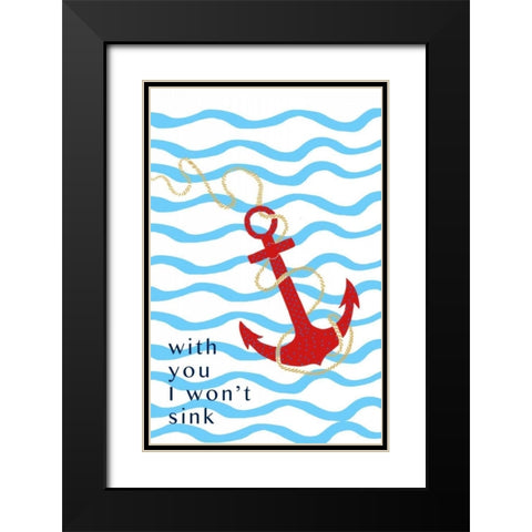 Sweet Anchor I Black Modern Wood Framed Art Print with Double Matting by Biscardi, Nicholas
