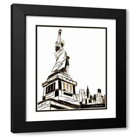 Tenement Liberty Black Modern Wood Framed Art Print with Double Matting by Biscardi, Nicholas