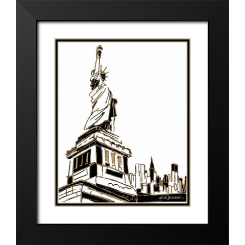 Tenement Liberty Black Modern Wood Framed Art Print with Double Matting by Biscardi, Nicholas