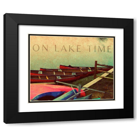 On Lake Time Black Modern Wood Framed Art Print with Double Matting by Biscardi, Nicholas