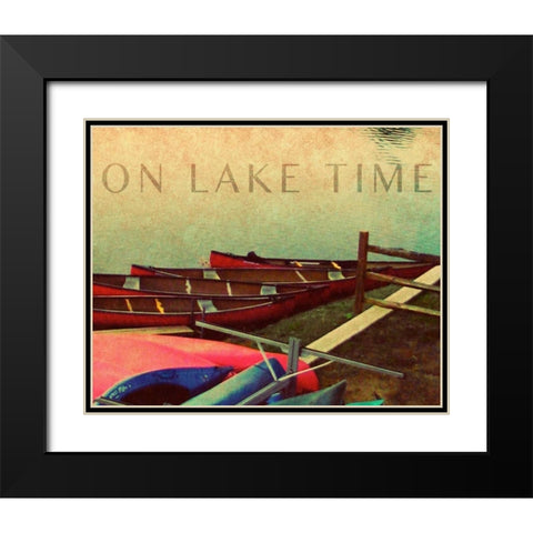 On Lake Time Black Modern Wood Framed Art Print with Double Matting by Biscardi, Nicholas