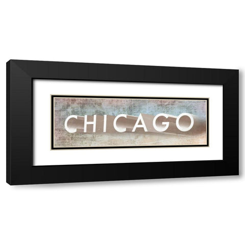 Windy Chicago I Black Modern Wood Framed Art Print with Double Matting by Meneely, Dan