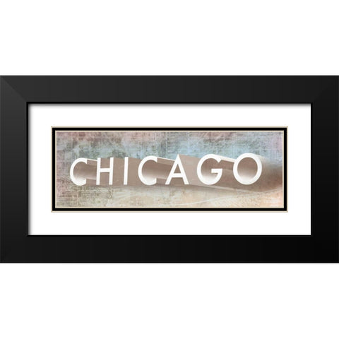 Windy Chicago I Black Modern Wood Framed Art Print with Double Matting by Meneely, Dan