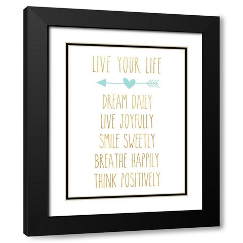 Break the Rules I Black Modern Wood Framed Art Print with Double Matting by SD Graphics Studio