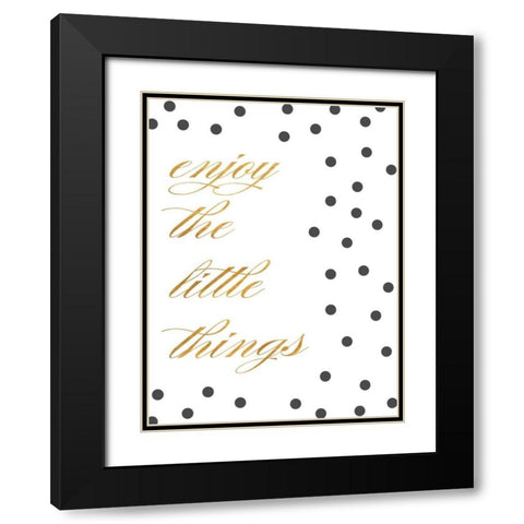 Enjoy I Black Modern Wood Framed Art Print with Double Matting by SD Graphics Studio