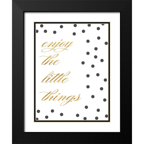 Enjoy I Black Modern Wood Framed Art Print with Double Matting by SD Graphics Studio
