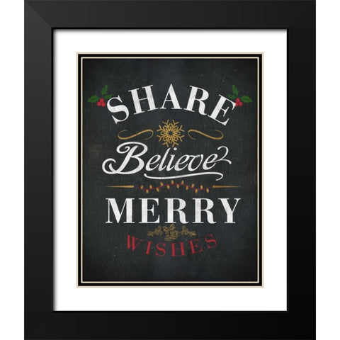 Dream Shine Chalk II Black Modern Wood Framed Art Print with Double Matting by Studio, SD Graphics