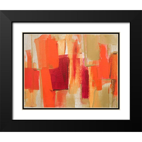 Red Sonata I Black Modern Wood Framed Art Print with Double Matting by Loreth, Lanie