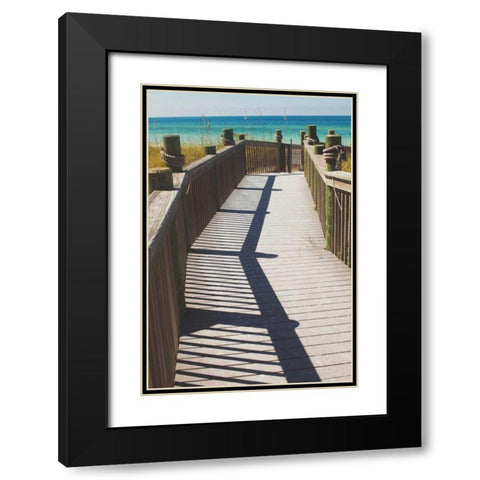 Coast Dock I Black Modern Wood Framed Art Print with Double Matting by Bryant, Susan