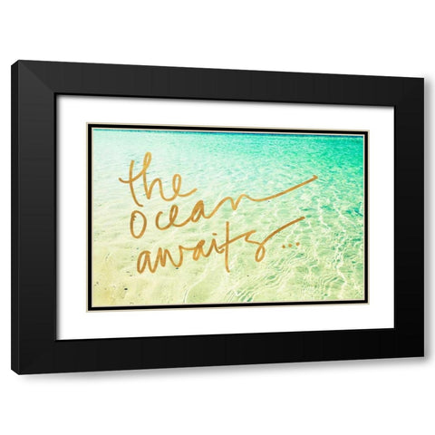 The Ocean Awaits Black Modern Wood Framed Art Print with Double Matting by Bryant, Susan