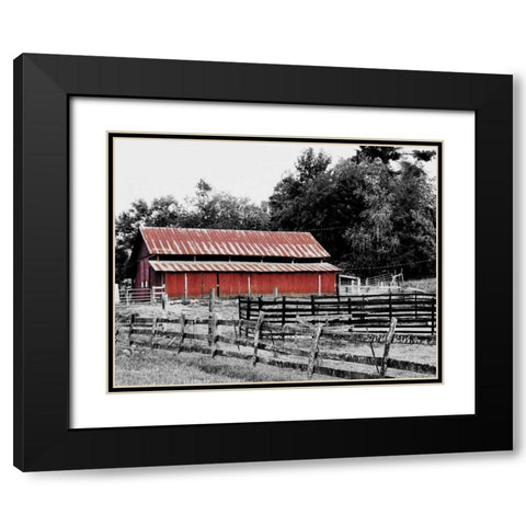 BW Rustic Barn Black Modern Wood Framed Art Print with Double Matting by Peck, Gail