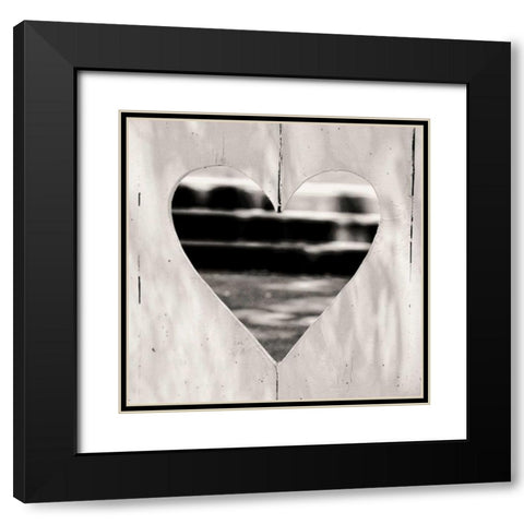 Whole Hearted Fence Black Modern Wood Framed Art Print with Double Matting by Peck, Gail