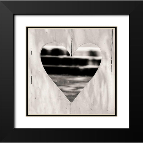 Whole Hearted Fence Black Modern Wood Framed Art Print with Double Matting by Peck, Gail