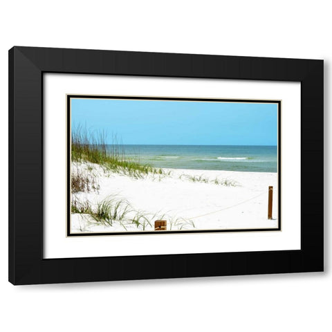 White Sandy Beach II Black Modern Wood Framed Art Print with Double Matting by Peck, Gail