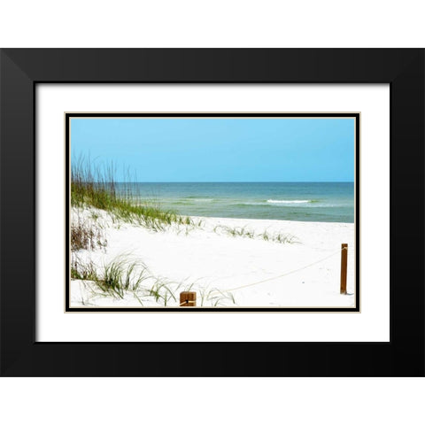 White Sandy Beach II Black Modern Wood Framed Art Print with Double Matting by Peck, Gail
