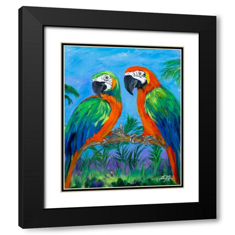 Island Birds I Black Modern Wood Framed Art Print with Double Matting by DeRice, Julie