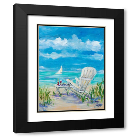 Beach Lounging Black Modern Wood Framed Art Print with Double Matting by DeRice, Julie