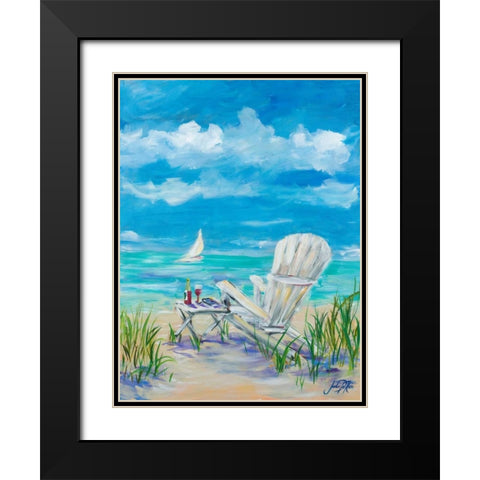 Beach Lounging Black Modern Wood Framed Art Print with Double Matting by DeRice, Julie
