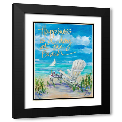 Beach Happiness Black Modern Wood Framed Art Print with Double Matting by DeRice, Julie