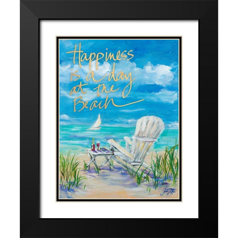 Beach Happiness Black Modern Wood Framed Art Print with Double Matting by DeRice, Julie