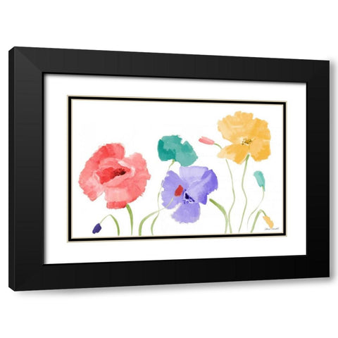 Colorful Blossom Beguile Black Modern Wood Framed Art Print with Double Matting by Loreth, Lanie