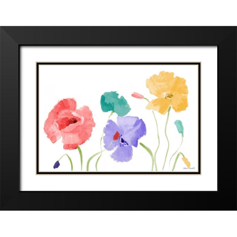 Colorful Blossom Beguile Black Modern Wood Framed Art Print with Double Matting by Loreth, Lanie