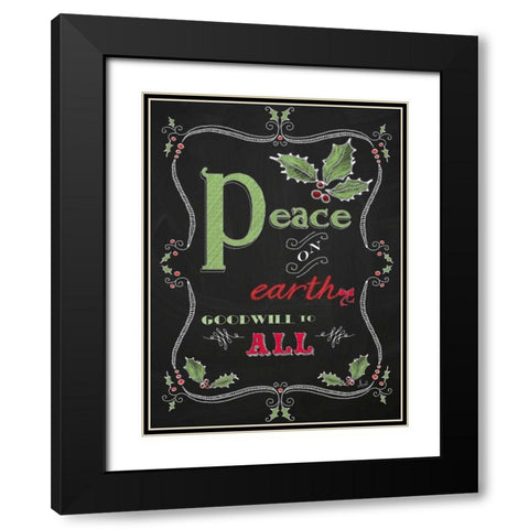 Noel Chalk Art V Black Modern Wood Framed Art Print with Double Matting by Metz, Andi