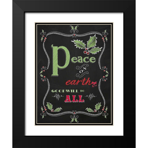 Noel Chalk Art V Black Modern Wood Framed Art Print with Double Matting by Metz, Andi