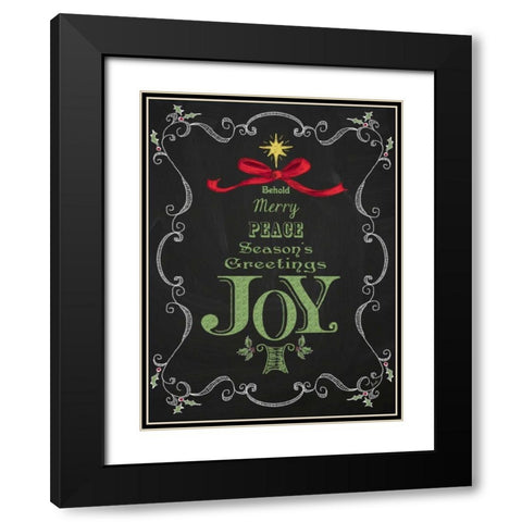 Noel Chalk Art VI Black Modern Wood Framed Art Print with Double Matting by Metz, Andi