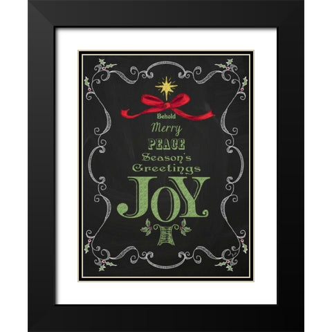 Noel Chalk Art VI Black Modern Wood Framed Art Print with Double Matting by Metz, Andi