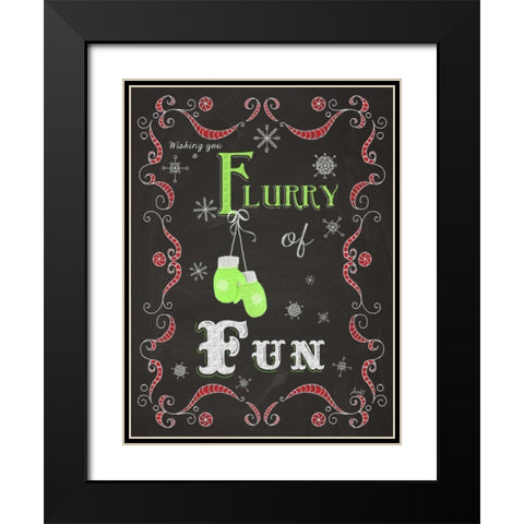 Let it Snow Chalk Art I Black Modern Wood Framed Art Print with Double Matting by Metz, Andi