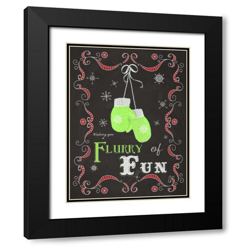 Let it Snow Chalk Art I Black Modern Wood Framed Art Print with Double Matting by Metz, Andi