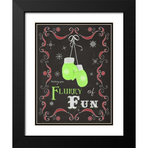 Let it Snow Chalk Art I Black Modern Wood Framed Art Print with Double Matting by Metz, Andi