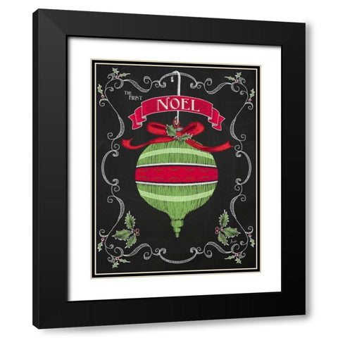 Noel Chalk Art II Black Modern Wood Framed Art Print with Double Matting by Metz, Andi
