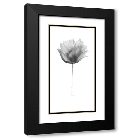 Flower in Gray Panel I Black Modern Wood Framed Art Print with Double Matting by Pinto, Patricia