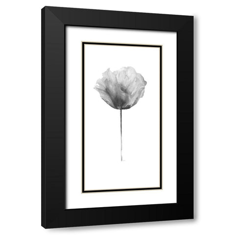 Flower in Gray Panel II Black Modern Wood Framed Art Print with Double Matting by Pinto, Patricia