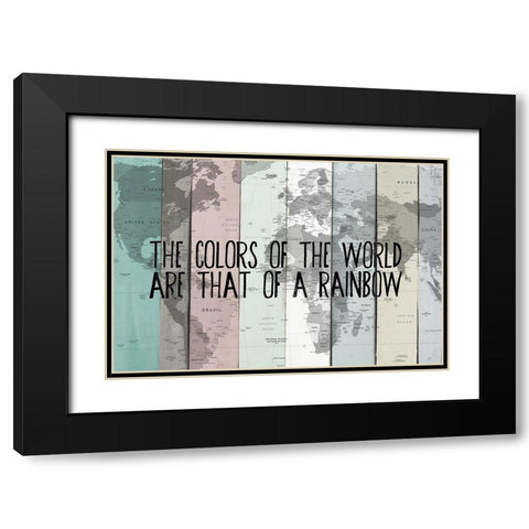 Colors of the World Black Modern Wood Framed Art Print with Double Matting by SD Graphics Studio