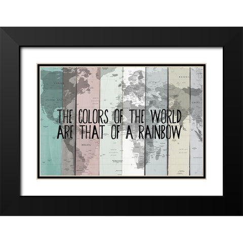 Colors of the World Black Modern Wood Framed Art Print with Double Matting by SD Graphics Studio