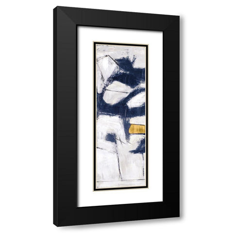 Golden Blue Shatters Panel I Black Modern Wood Framed Art Print with Double Matting by Johnson, Walt