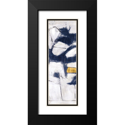 Golden Blue Shatters Panel I Black Modern Wood Framed Art Print with Double Matting by Johnson, Walt