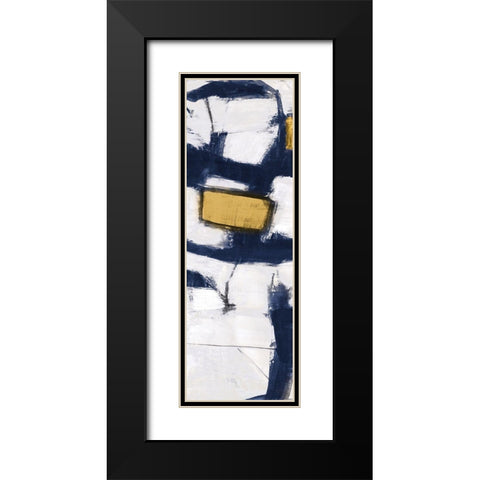 Golden Blue Shatters Panel III Black Modern Wood Framed Art Print with Double Matting by Johnson, Walt