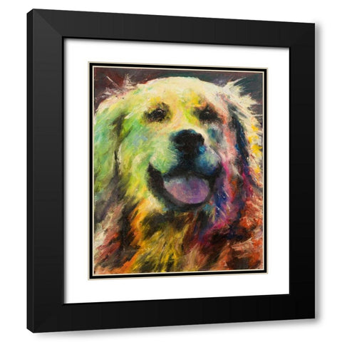 Happy Companion I Black Modern Wood Framed Art Print with Double Matting by Johnson, Walt