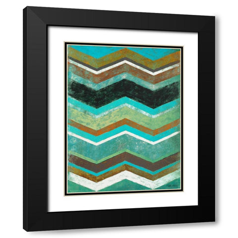 Vintage Chevron I Black Modern Wood Framed Art Print with Double Matting by Marcon, Michael