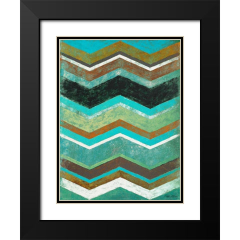 Vintage Chevron I Black Modern Wood Framed Art Print with Double Matting by Marcon, Michael